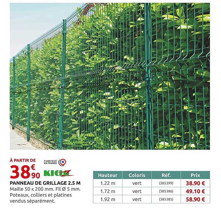 panneau de grillage 2.5m kidoz