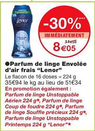 parfum de linge envolee d'air frais "lenor"