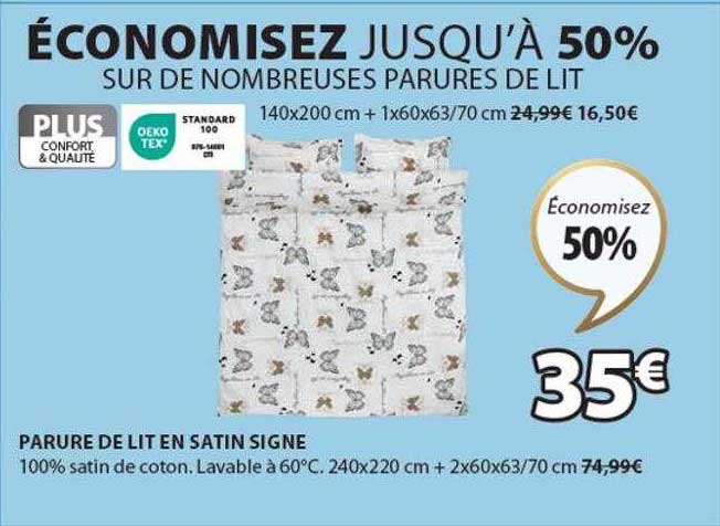 Parure De Lit En Satin Signe