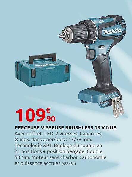perceuse visseuse brushless 18v nue makita