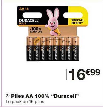 Piles Aa 100% "duracell"