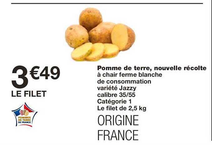 pomme de terre, nouvelle récolte