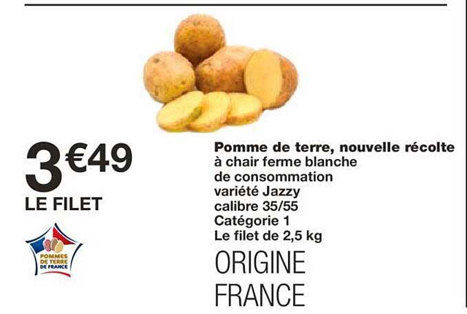 pomme de terre, nouvelle récolte