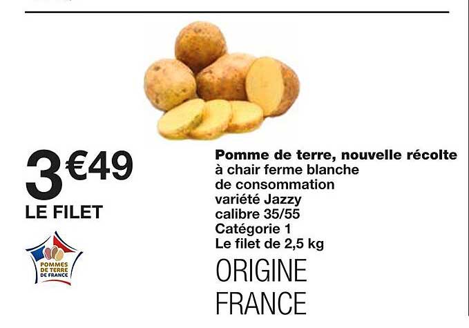 pomme de terre, nouvelle récolte