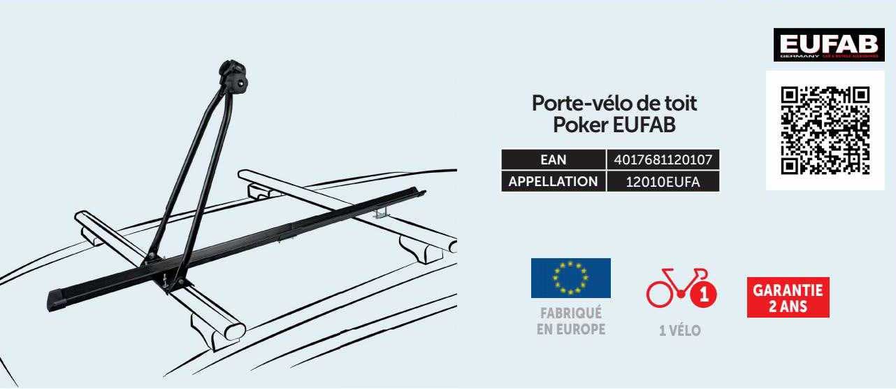 porte-vélos de toit poker eufab