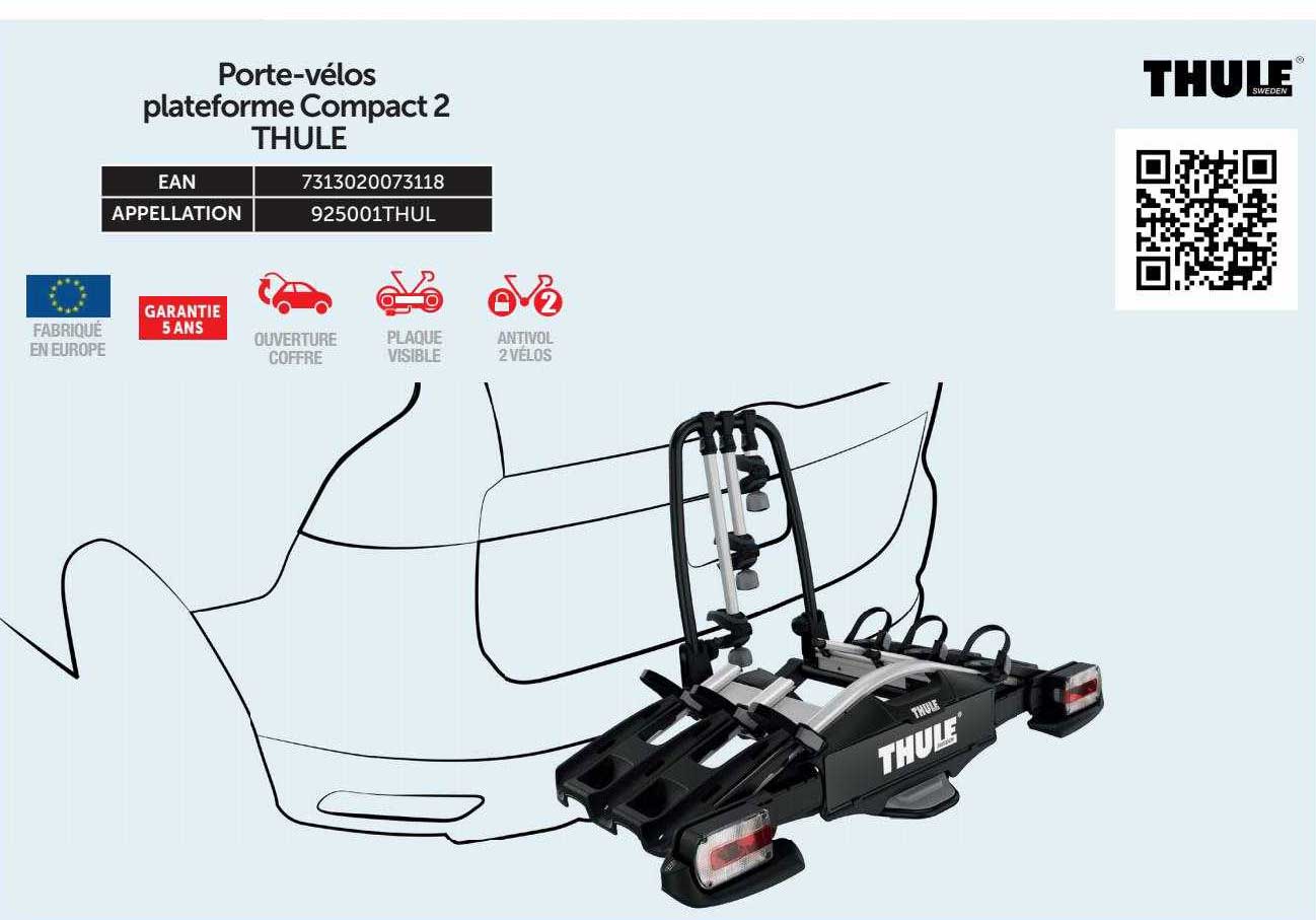 porte-vélos plateforme compact 2 thule