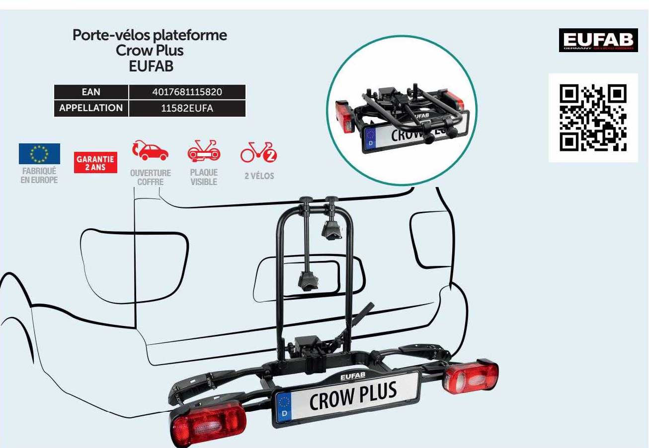porte-vélos plateforme crow plus eufab
