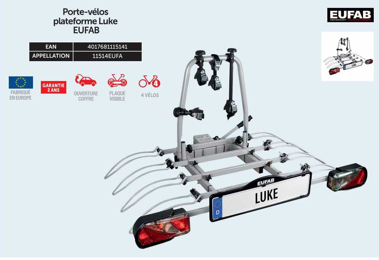 porte-vélos plateforme luke eufab