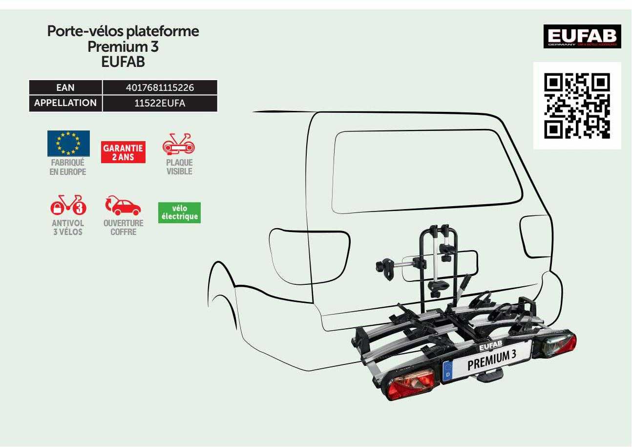porte-vélos plateforme premium 3 eufab