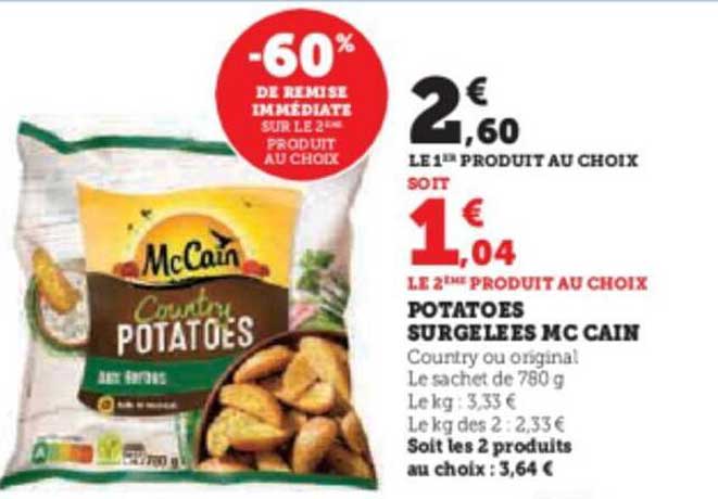 potatoes surgelées mc cain