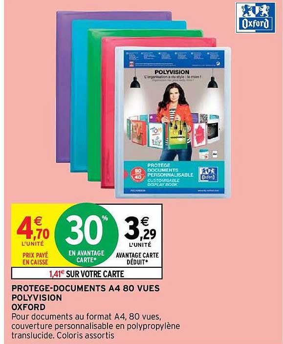 protège-documents A4 80  vues polyvision oxford