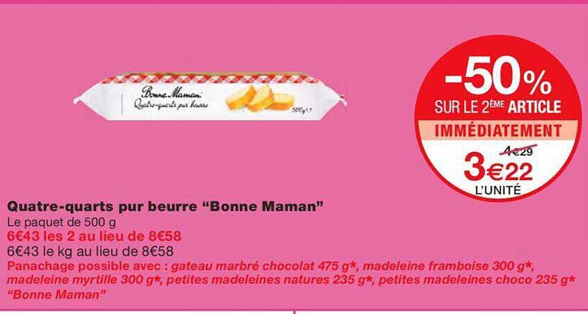 quatre-quarts pur beurre "bonne maman"