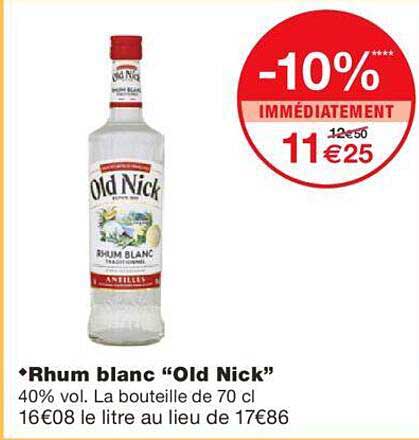 rhum blanc "old nick"