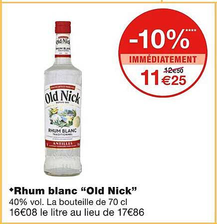 rhum blanc "old nick"