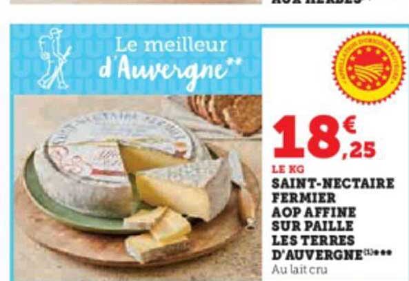 saint-nectaire fermier aop affiné sur paille les terres d'auvergne