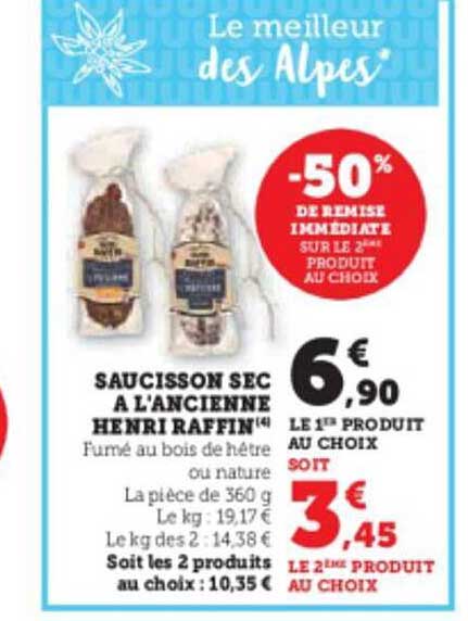 saucisson sec à l'ancienne henri raffin