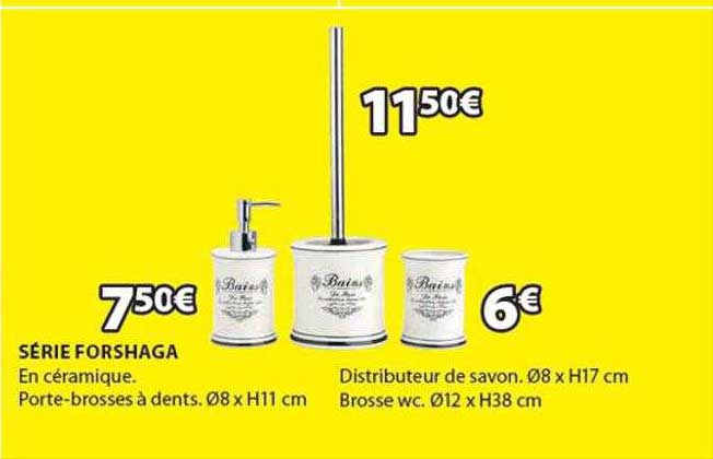 série forshaga : porte-brosses à dents, distributeur de savon, brosse wc