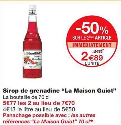 Sirop De Grenadine "la Maison Guiot"