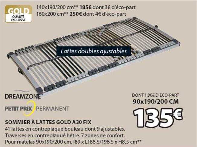 sommier à lattes gold a30 fix dreamzone