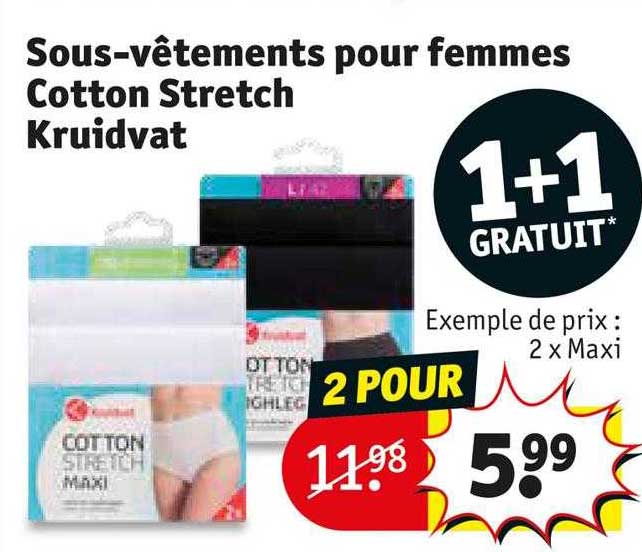 sous-vêtement pour femmes cotton stretch kruidvat
