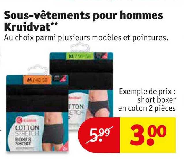 sous-vêtements pour hommes kruidvat