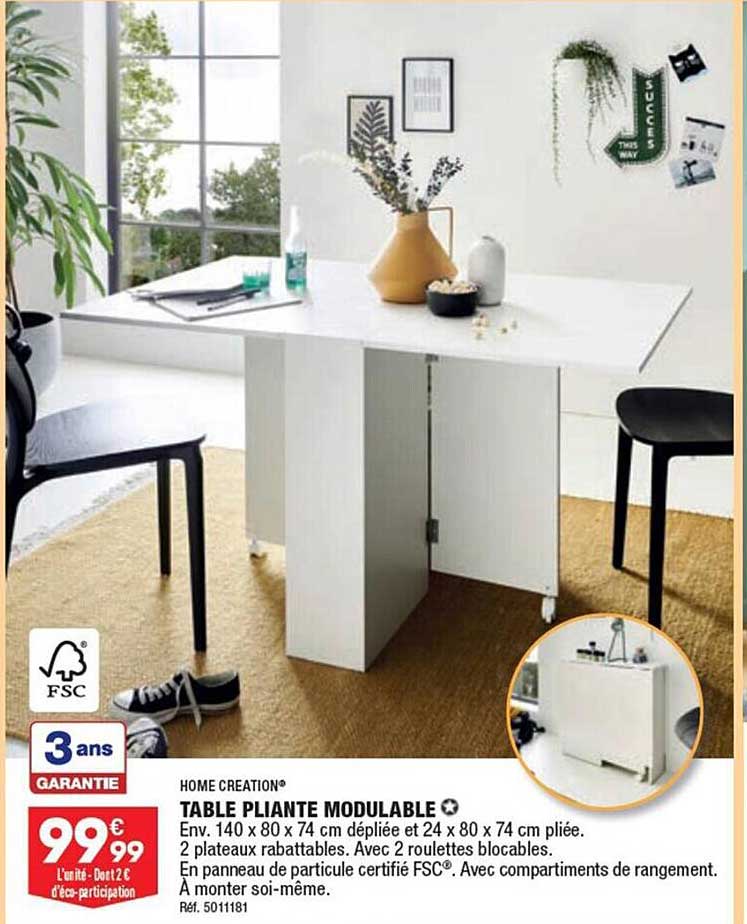 Table Pliante Modulable Home Creation