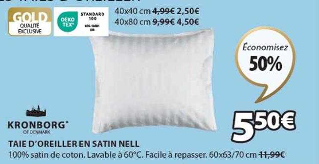 taie d'oreiller en satin nell kronborg