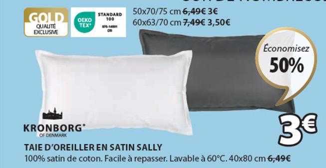taie d'oreiller en satin sally kronborg
