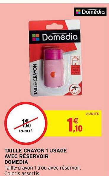 Taille Crayon 1 Usage Avec Réservoir Domédia