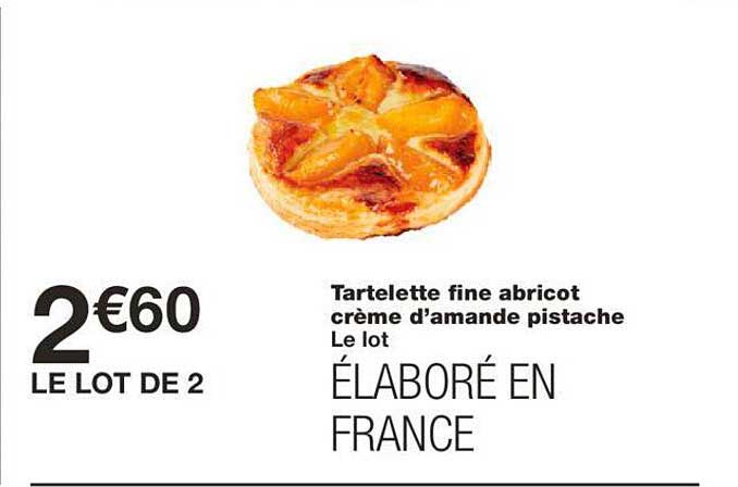 Tartellette Fine Abricot Creme D'amande Pistache
