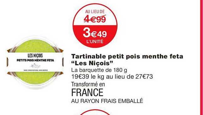 tartinable petit pois menthe feta "les nicois"