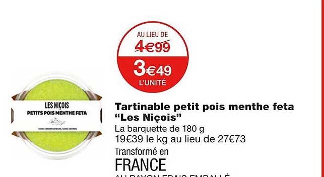 tartinable petit pois menthe feta "les niçois"