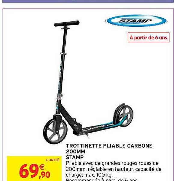 trottinette pliable carbone 200mm stamp