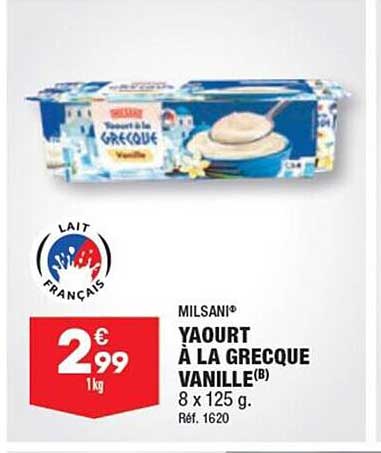Yaourt à La Grecque Vanille Milsani
