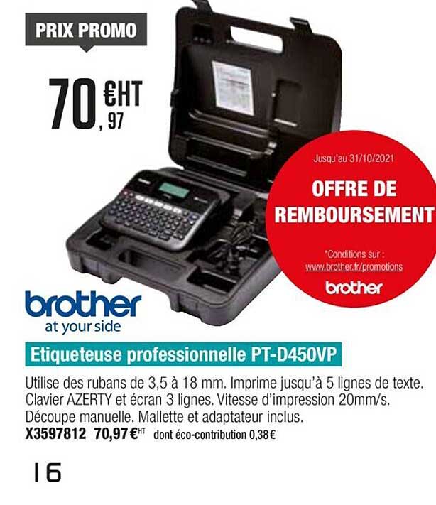 étiqueteuse Professionnelle Pt-d450vp Brother