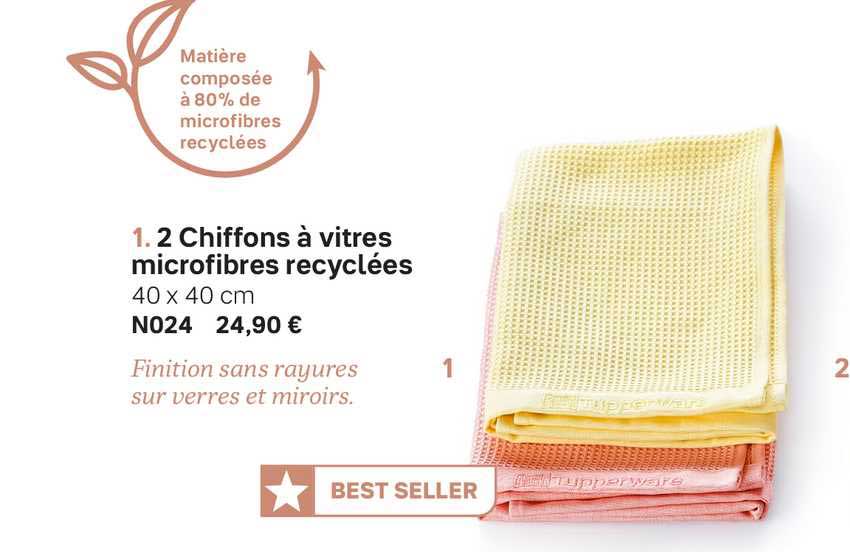 2 Chiffons à Vitres Microfibres Recyclées