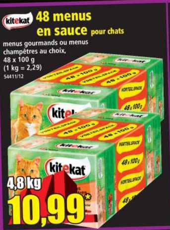 48 Menus En Sauce Pour Chats Kitekat