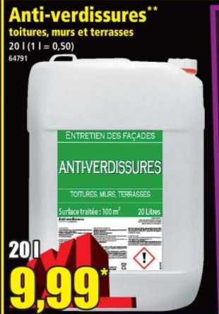 anti-verdissures toiturees, murs et terrasses