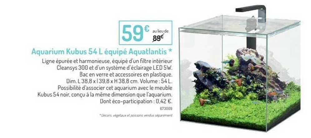 aquarium kubus 54 équipé aquatlantis