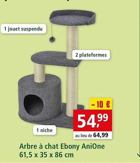 Arbre à Chat Ebony Anione 61,5 X 35 X 86 Cm