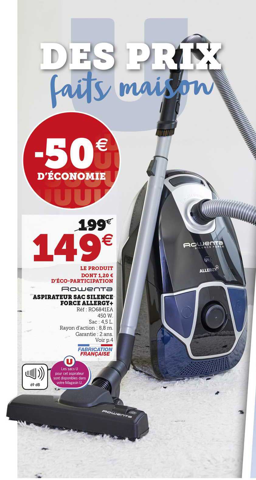 aspirateur sac silence force allergy rowenta