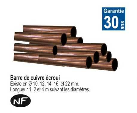 barre de cuivre écroui