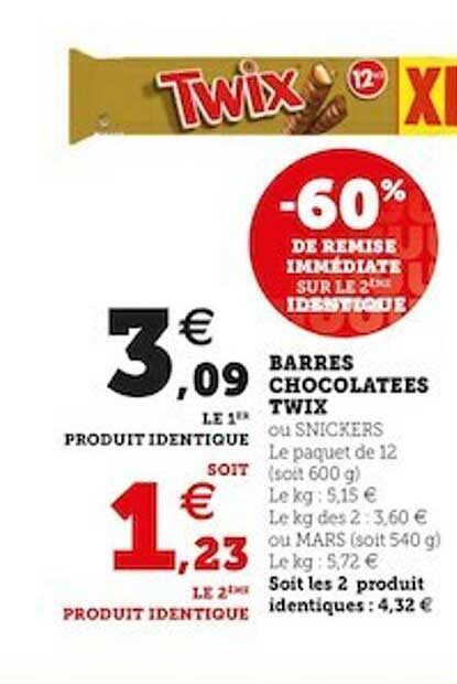 Barres Chocolatées Twix