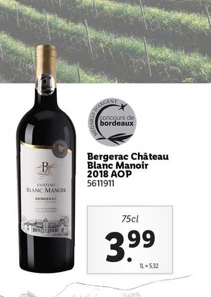 bergerac château blanc manoir 2018 aop