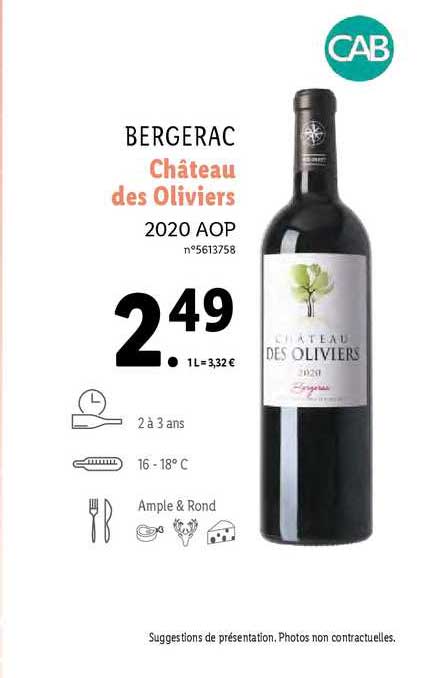 bergerac château des oliviers 2020 aop