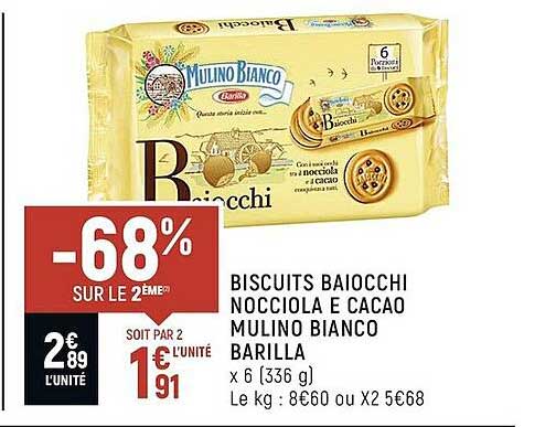 biscuits baiocchi nocciola e cacao mulino bianco barilla