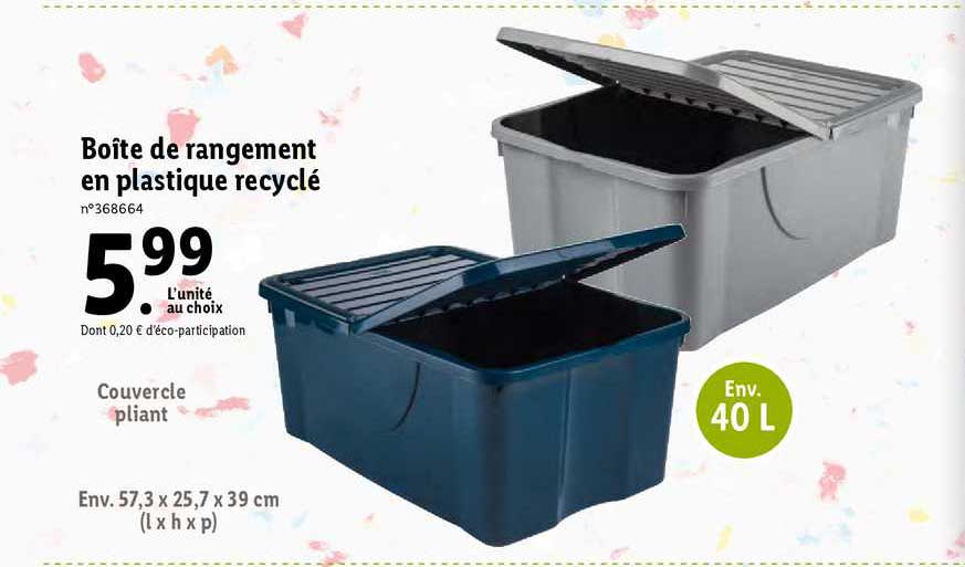 Boîte De Rangement En Plastique Recyclé
