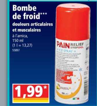 bombe de froid douleurs articulaires et musculaires