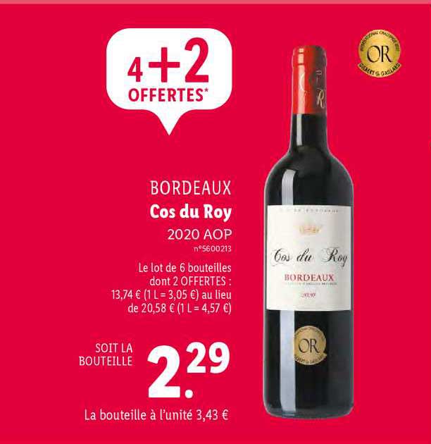 bordeaux cos du roy 2020 aop