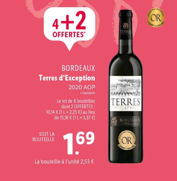 bordeaux terres d'exception 2020 aop